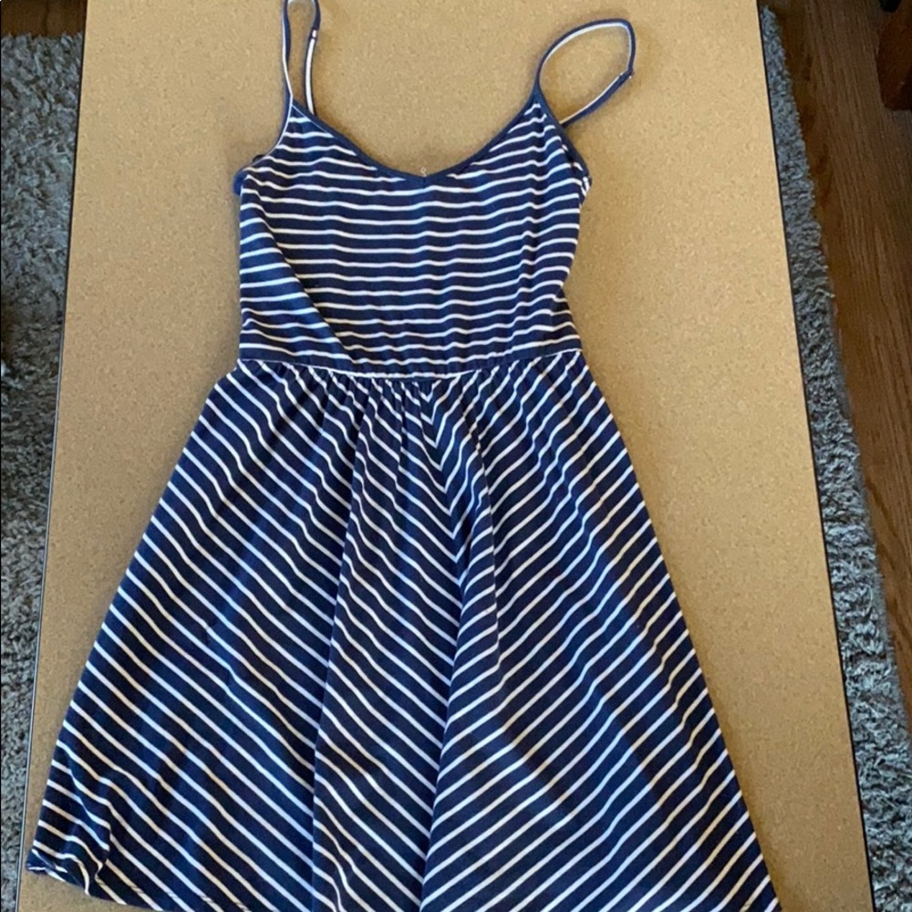 Blue/white striped dress